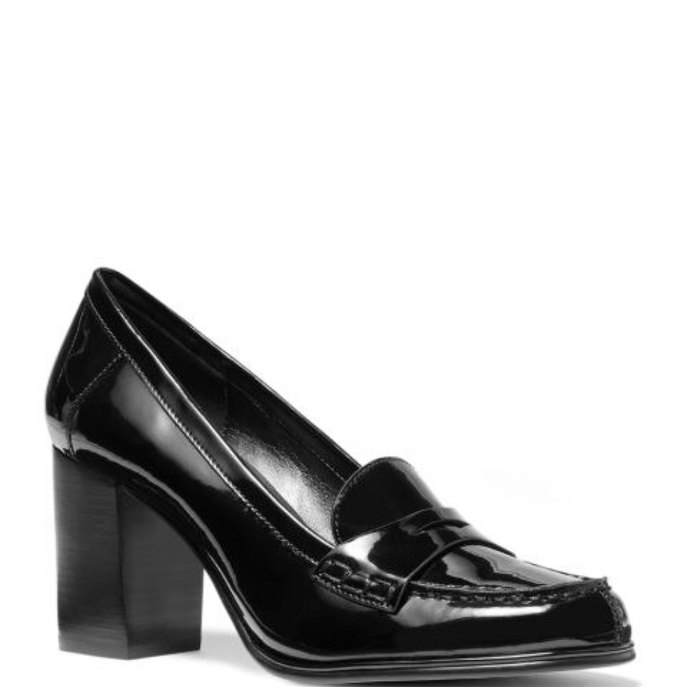 NIB Michael Kors Buchanan Mid Loafers -Blk Pat 8M